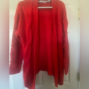 CBrand Cheers to the Details Cardigan - Red- Large